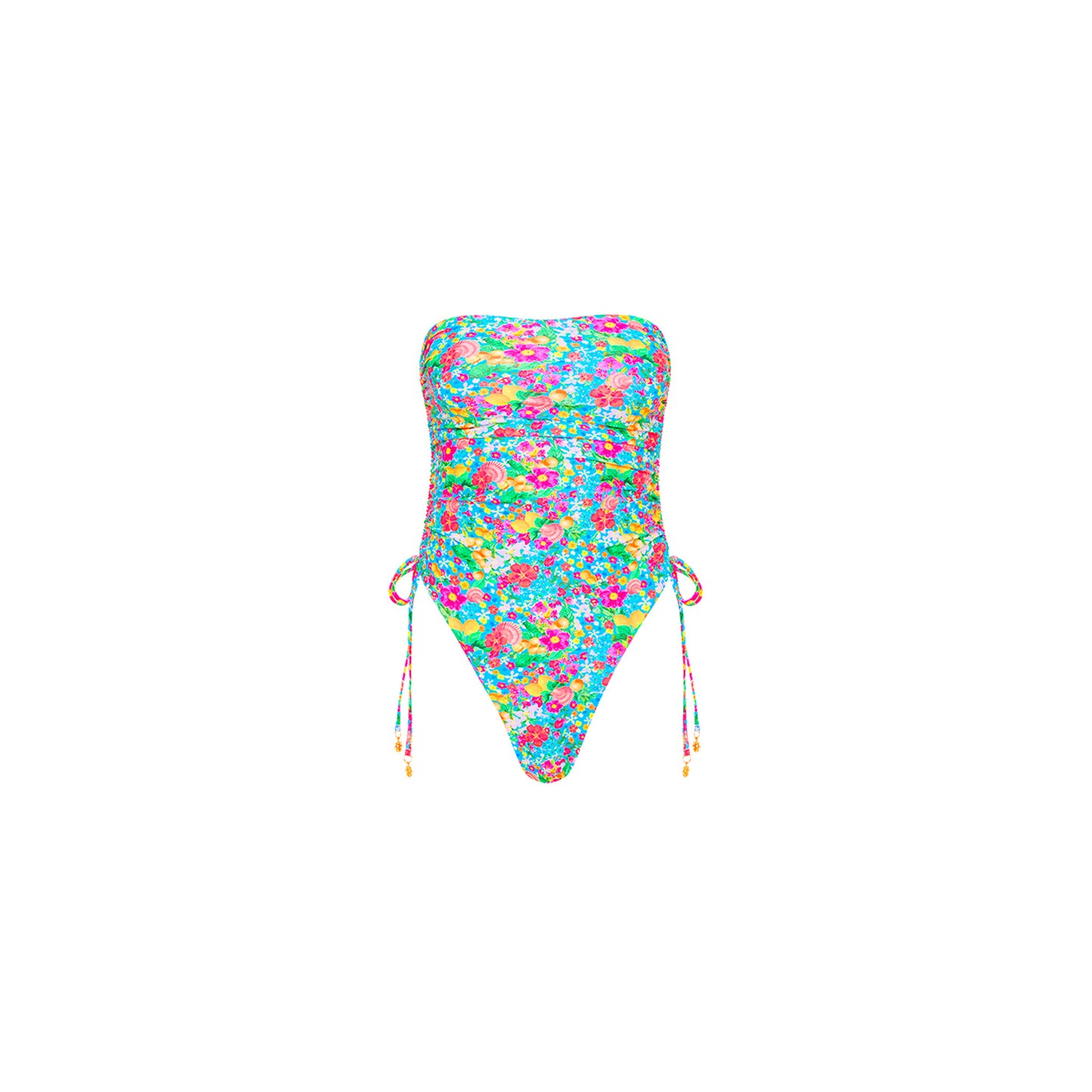 Mermaid Garden Ruched Bandeau One Piece