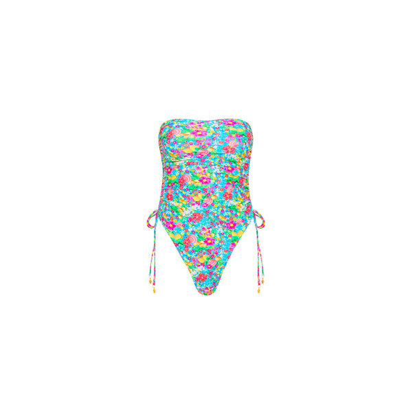 Mermaid Garden Ruched Bandeau One Piece