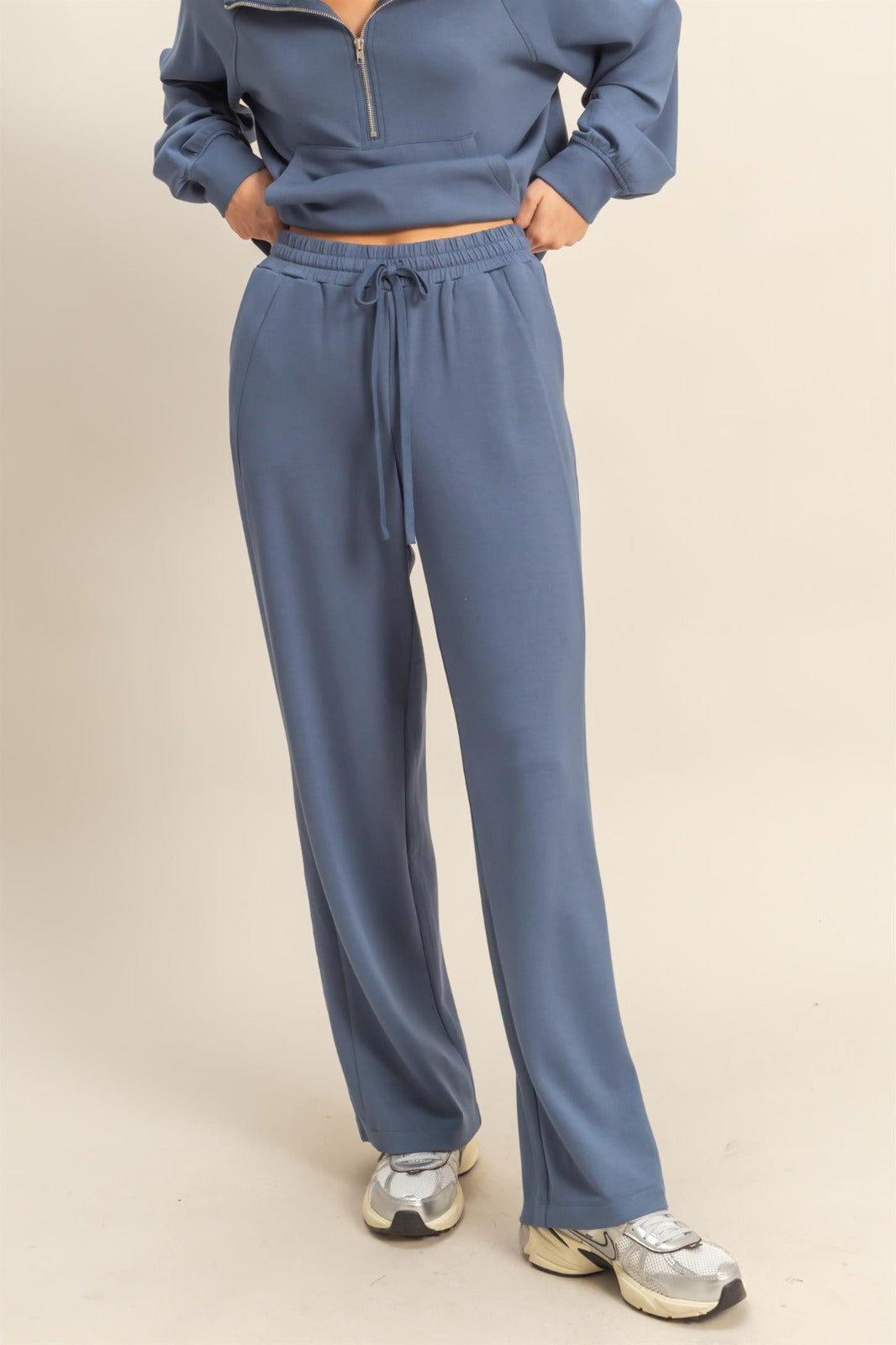 Dusty Navy Penelope Wide Leg Pant