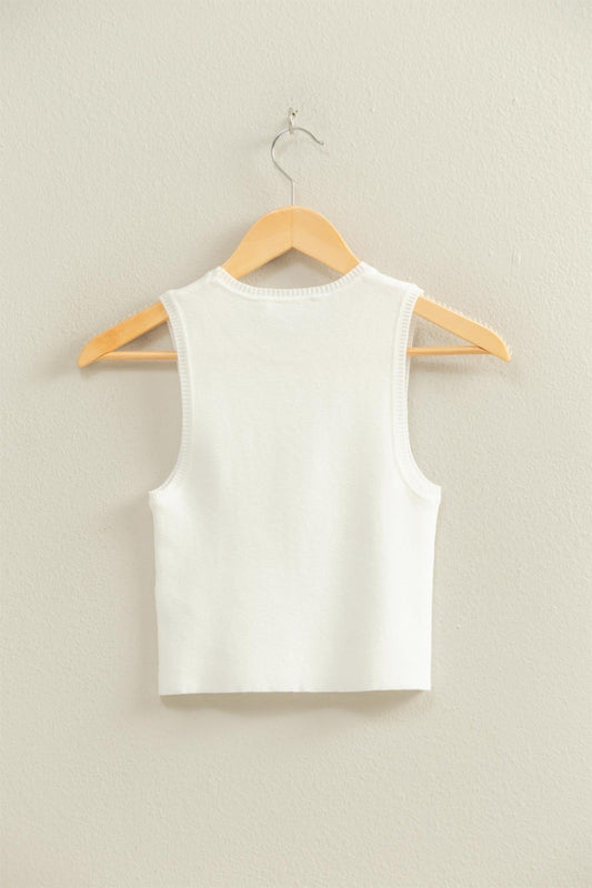 Off White Christy Cropped Tank Top