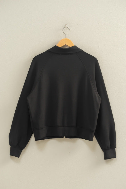 Black Penelope Long Sleeve Zip Jacket