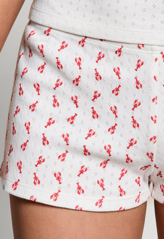 Lobster Print Pointelle Sleep Short