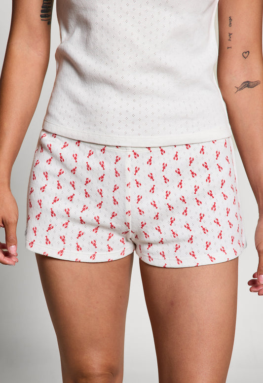 Lobster Print Pointelle Sleep Short