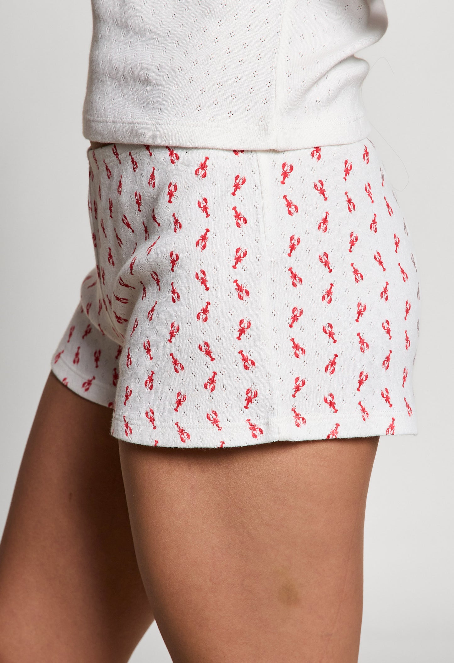 Lobster Print Pointelle Sleep Short