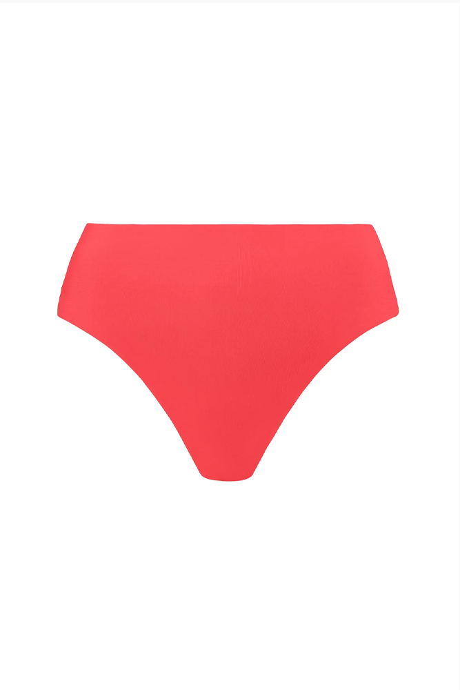 Fiery Red Ava High Waist Bikini Bottom