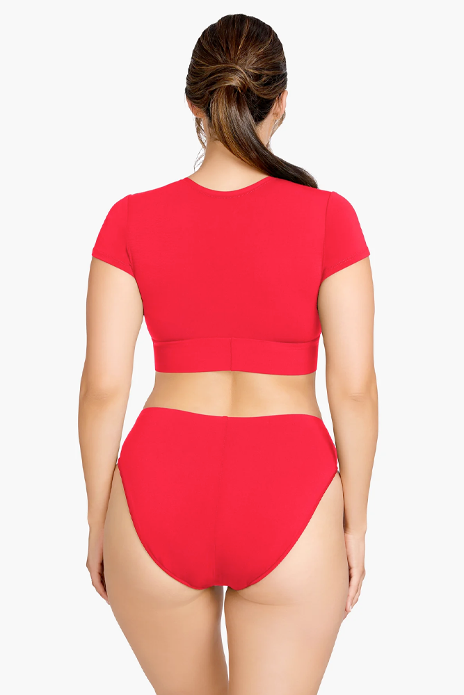 Fiery Red Ava TShirt Bikini Top