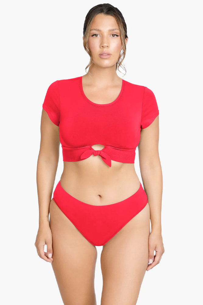 Fiery Red Ava TShirt Bikini Top