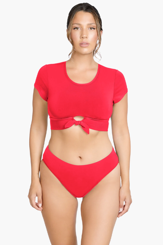 Fiery Red Ava TShirt Bikini Top
