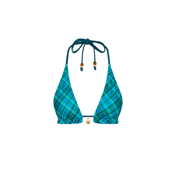 Tropic Dip Frill Halter Bralette Top