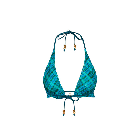 Tropic Dip Frill Halter Bralette Top