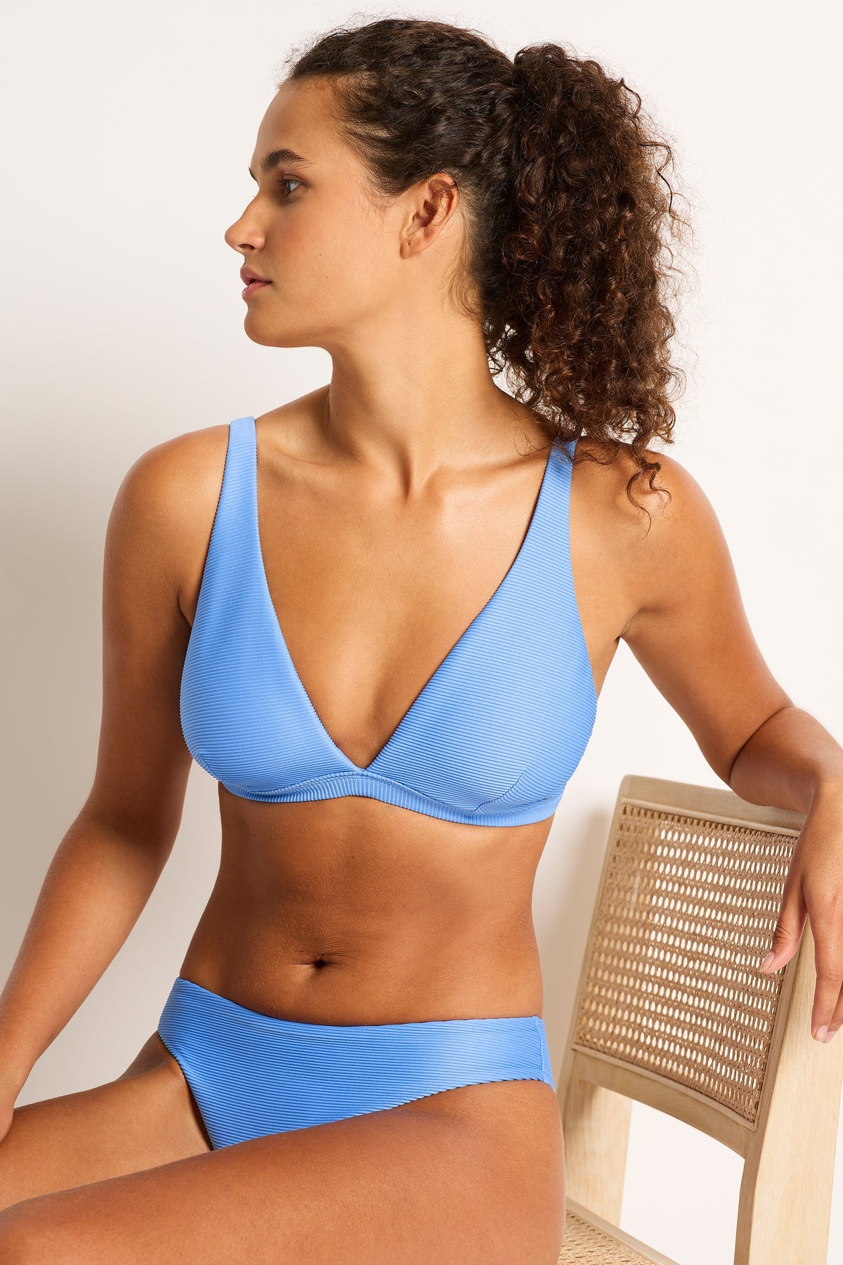 Riviera Blue M&L DD Longline Tri Top