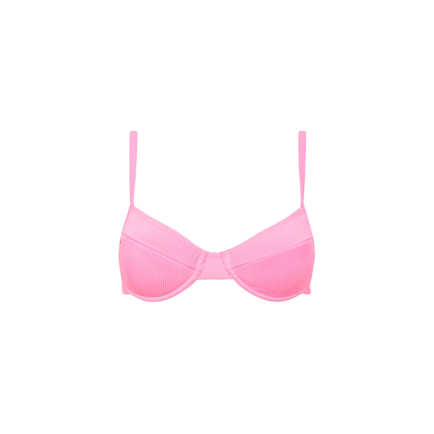 Taffy Pink Ribbed Ditzy Underwire Top