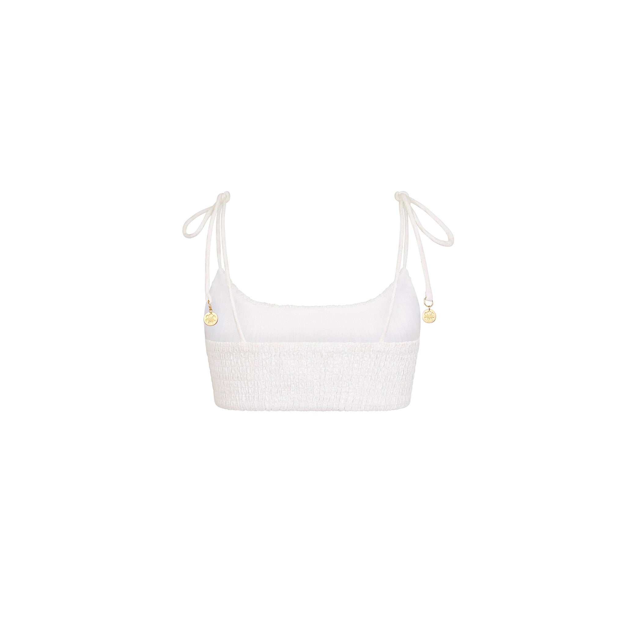 Simple Shirred Tie Crop Top