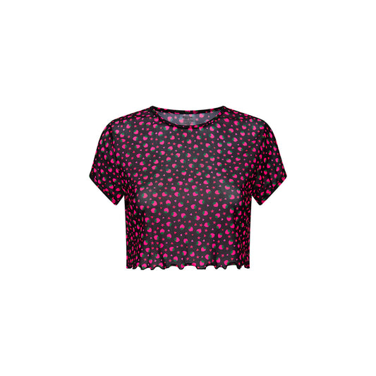 Ruby Kisses Mesh Cropped Tee