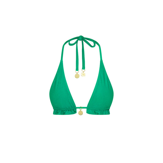 Island Lush Frill Halter Bralette Top