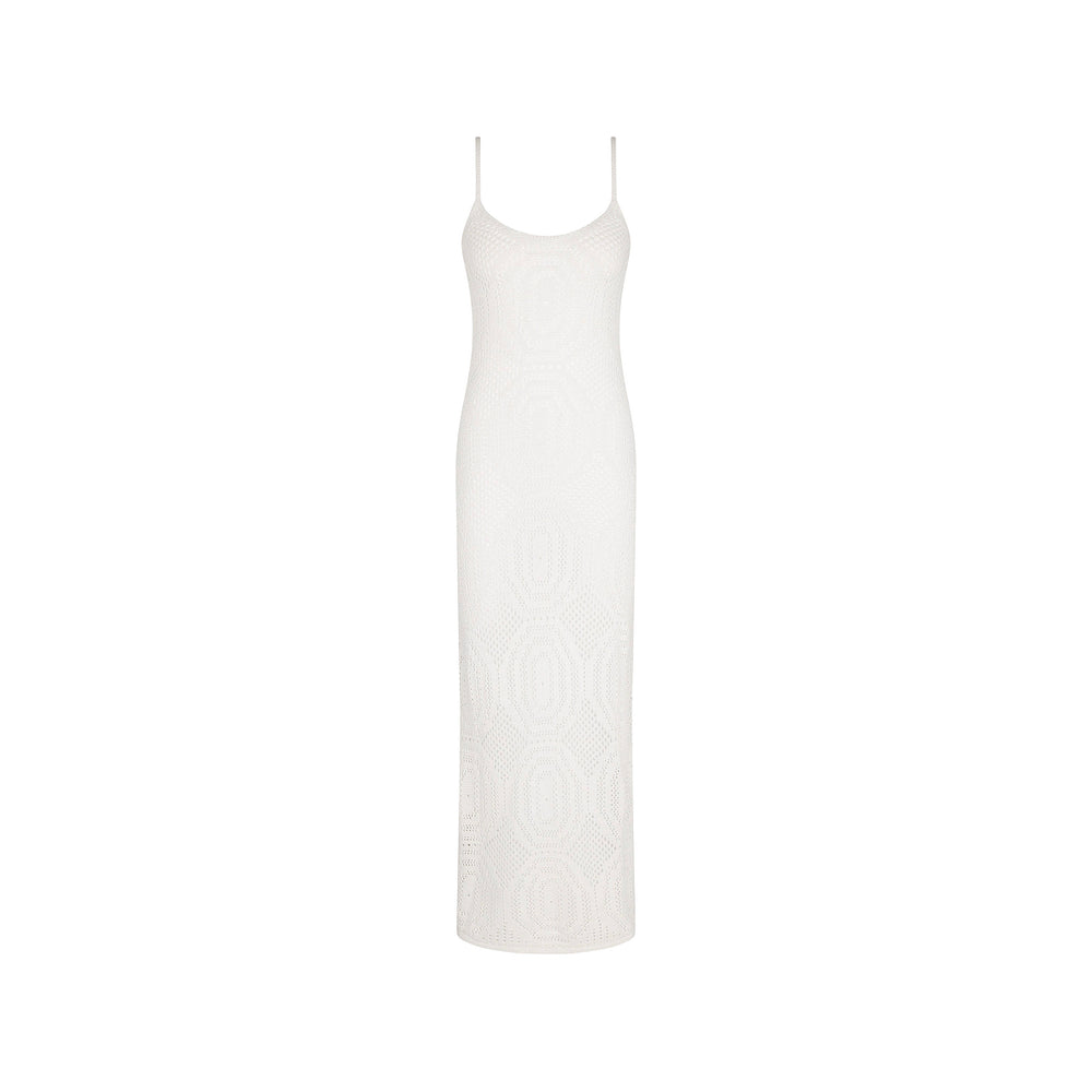 Whipped White Crochet Lace Maxi Dress