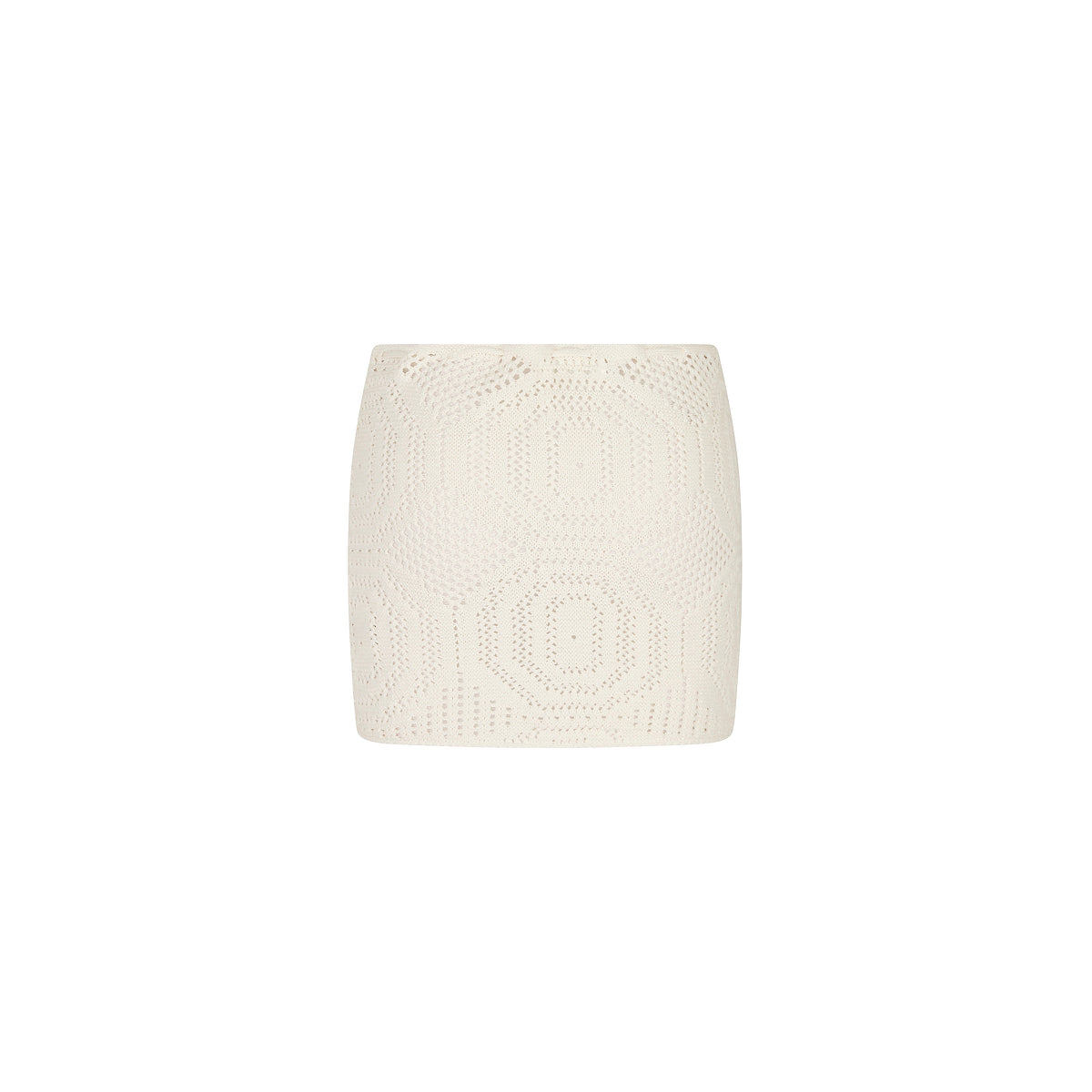 Whipped White Crochet Lace Knit Mini Skirt