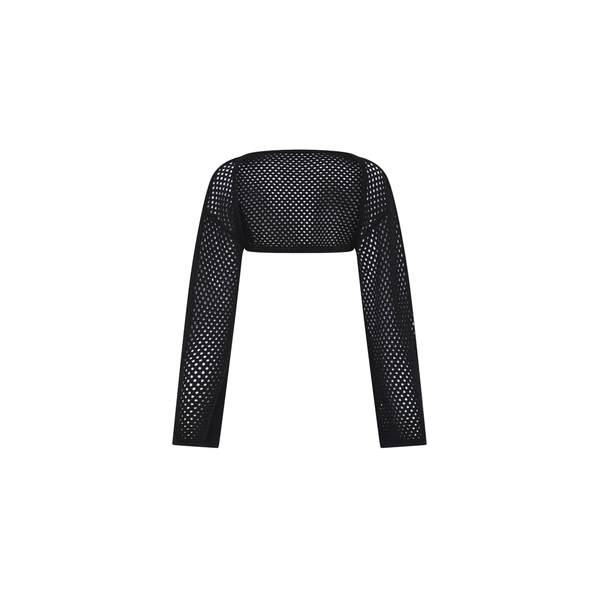 Black Crochet Balero Top