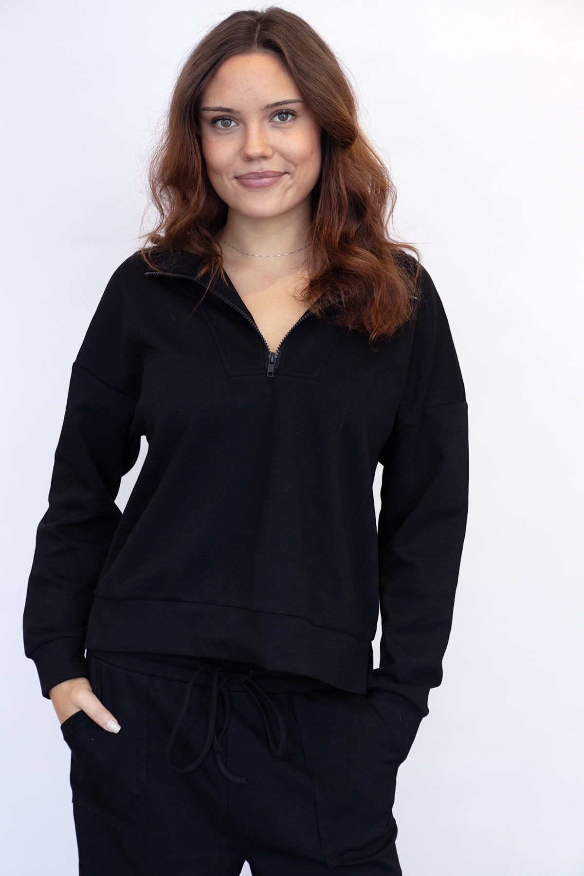 Black Half Zip Pullover