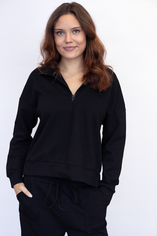 Black Half Zip Pullover