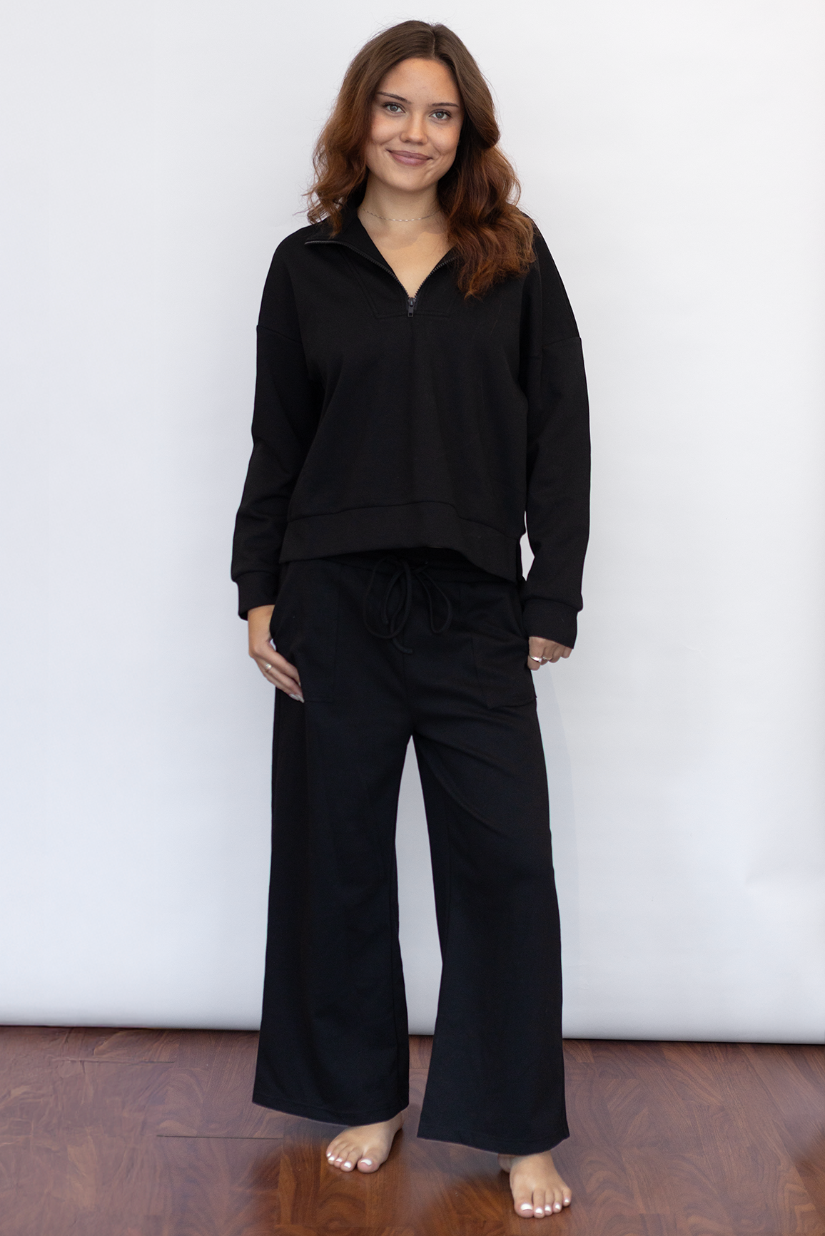 Black Half Zip Pullover