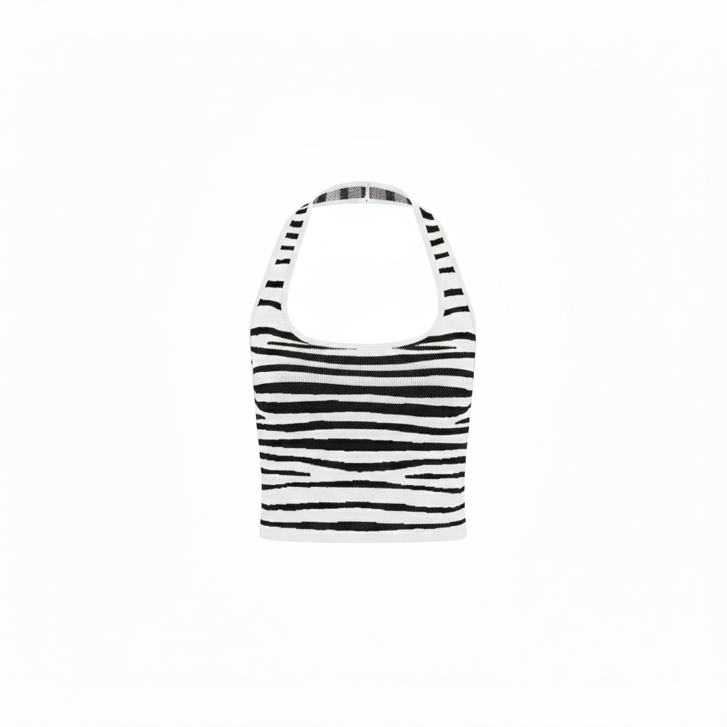 Savanna Stripe Essential Knit Halter Tank Top