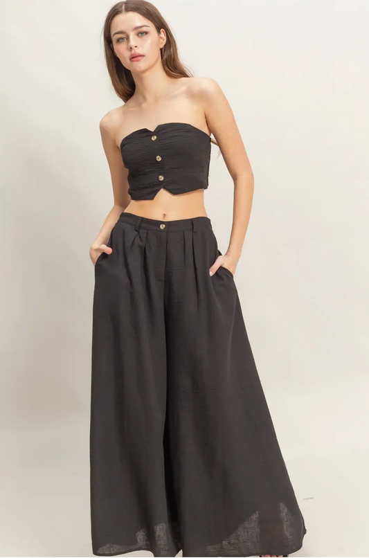 Black Soleil Wide Leg Pant
