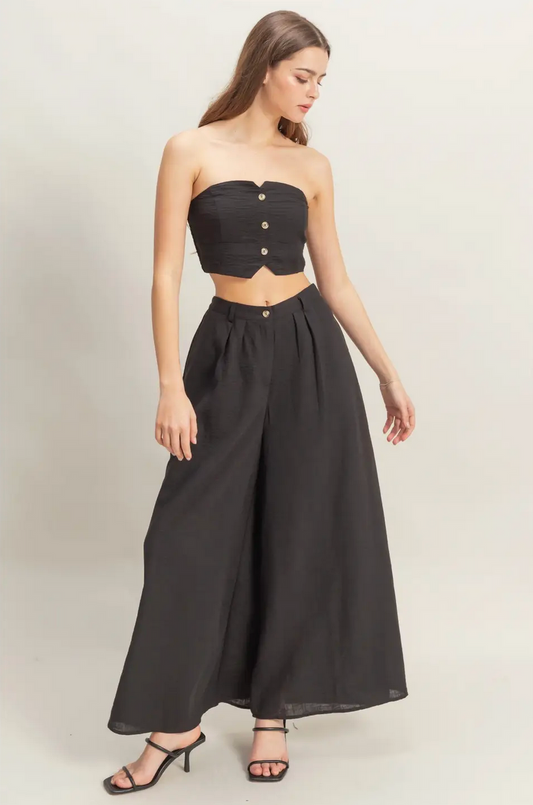 Black Soleil Wide Leg Pant