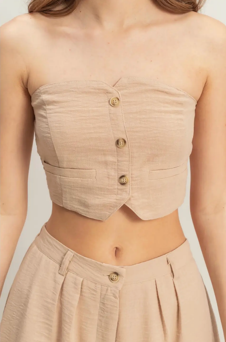 Natural Soleil Bandeau Crop Top