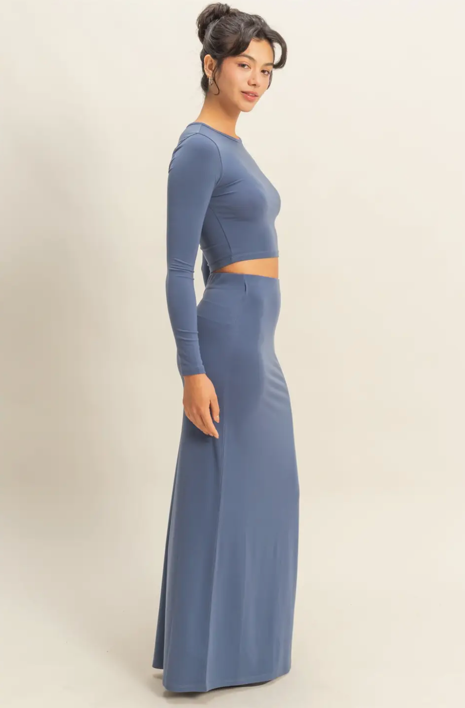 Dusty Navy Asha Maxi Skirt