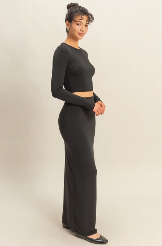 Black Asha Maxi Skirt
