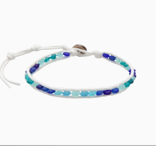 Blue Dolphin Dreams Sea Glass Anklet