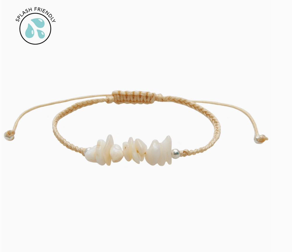 Ivory Waveside Braided Pebble Bracelet