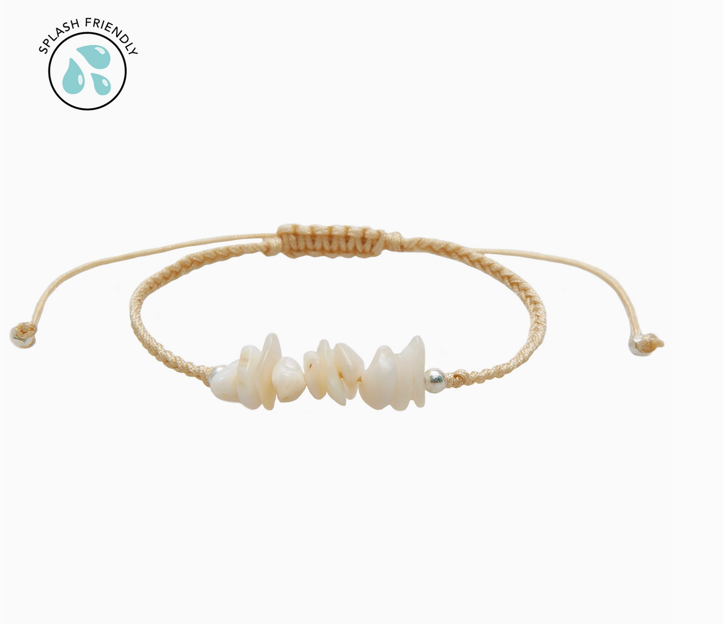 Ivory Waveside Braided Pebble Bracelet