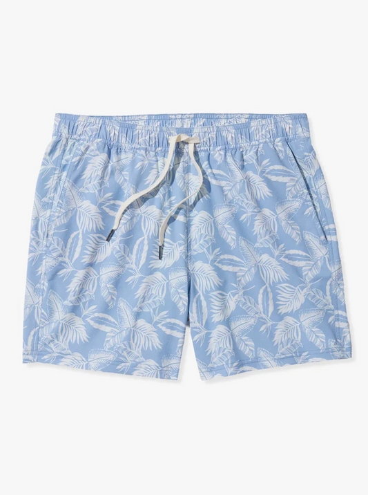 Sky Blue Leaves Bungalow Men's Trunks