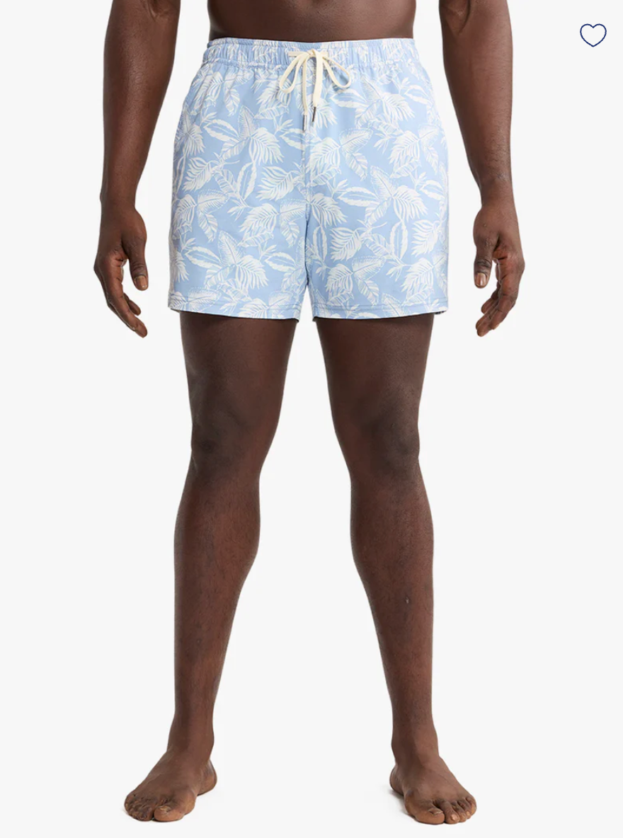 Sky Blue Leaves Bungalow Men's Trunks