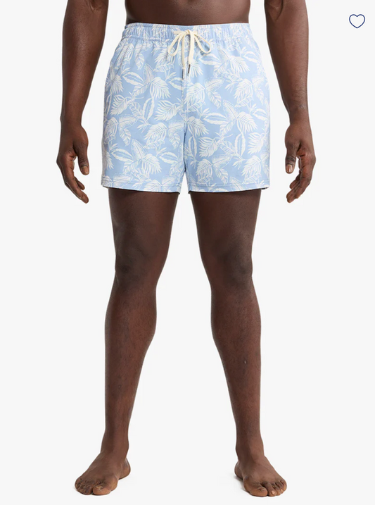 Sky Blue Leaves Bungalow Men's Trunks