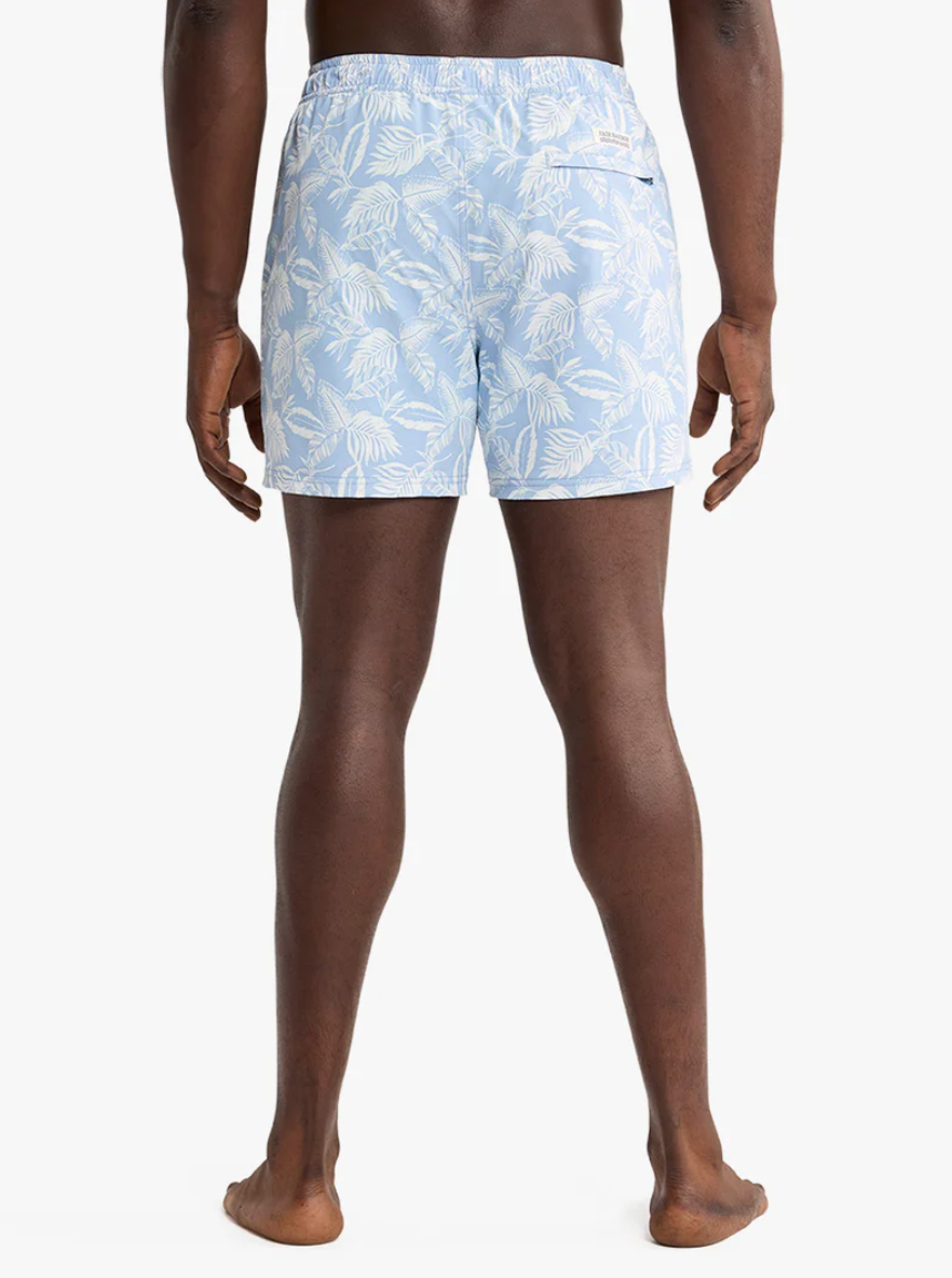 Sky Blue Leaves Bungalow Men's Trunks