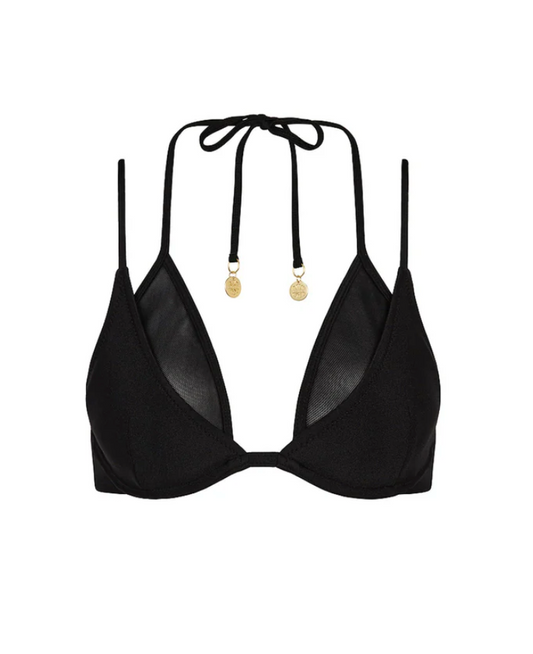 Twilight Black Layered Mesh Underwire Top