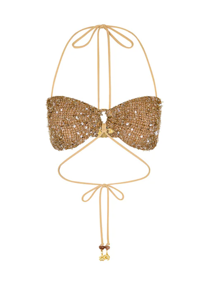 Espresso Spritz Strappy Ring Tie Crop Top