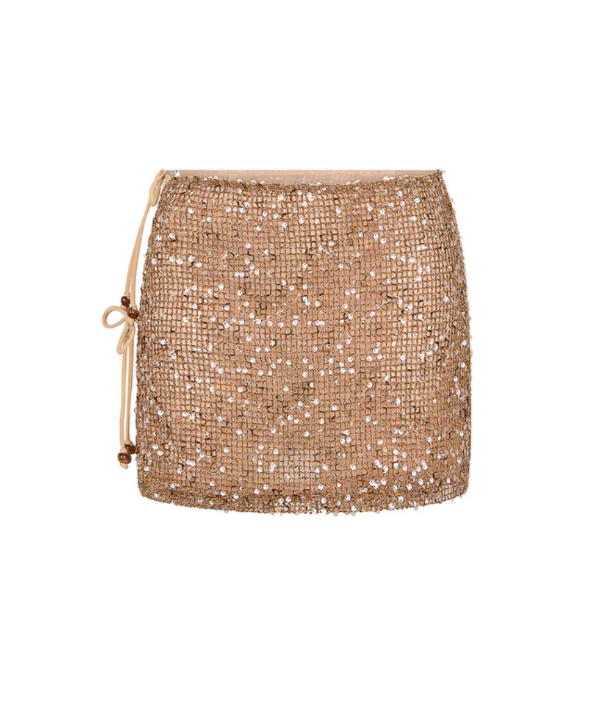 Espresso Spritz Double Tie Mini Skirt