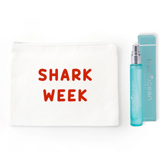 "Shark Week" Pouch Gift Bundle with True Ocean Body Spray