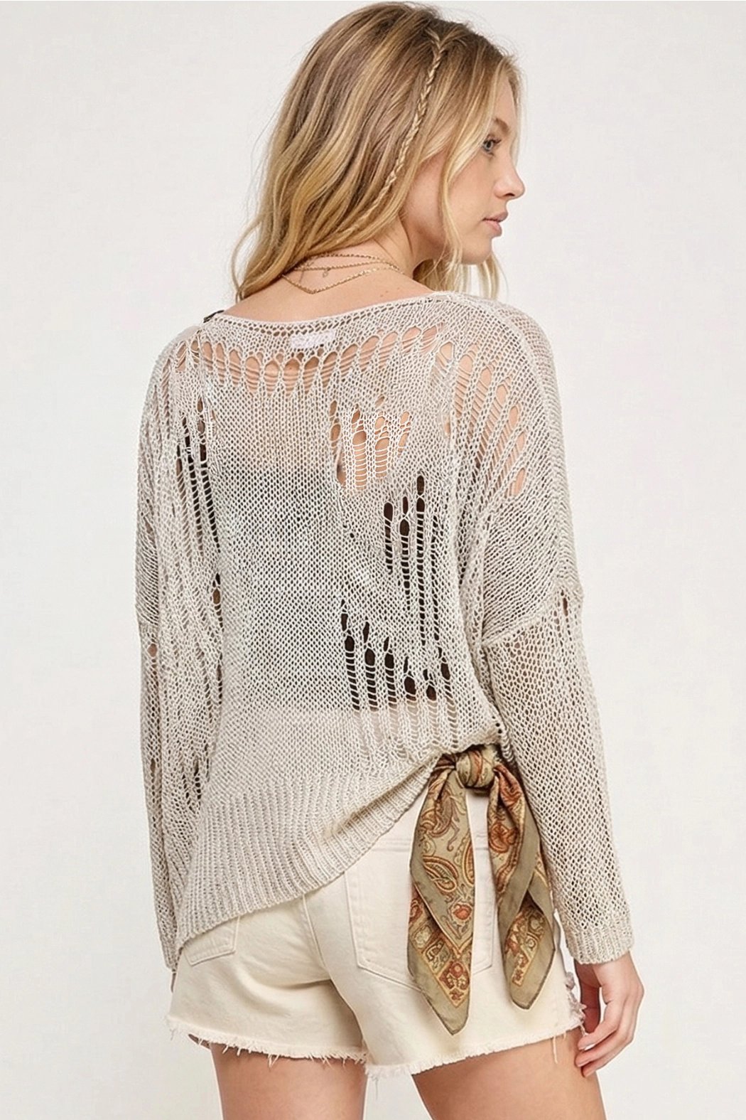 Oyster Open Knit Sweater