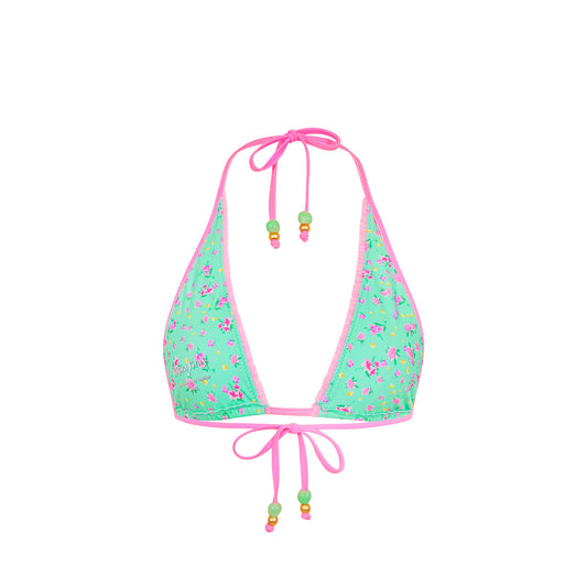 Mint Macaron Decorative Bind Tie Halter Top