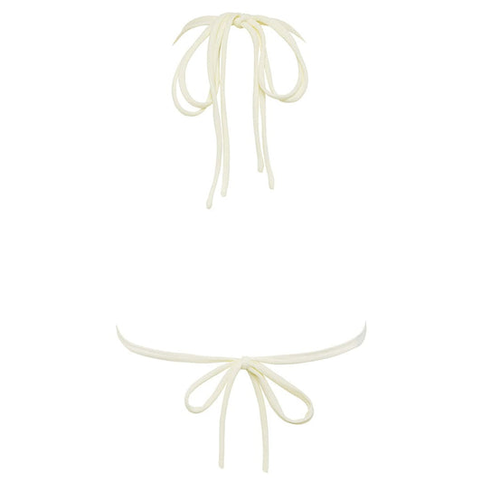 Asul Cream Binded Euro Bow Bikini Top