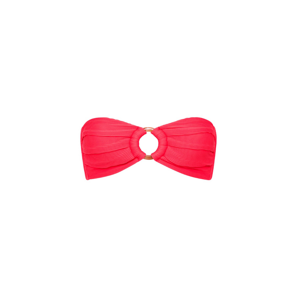 Watermelon Ribbed Bandeau Top