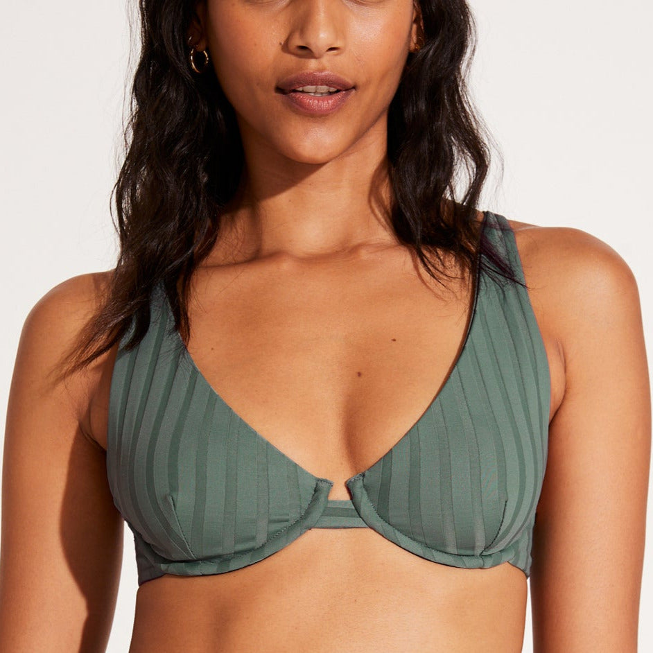 Aloe Super Rib Rossi Halter Underwire Top